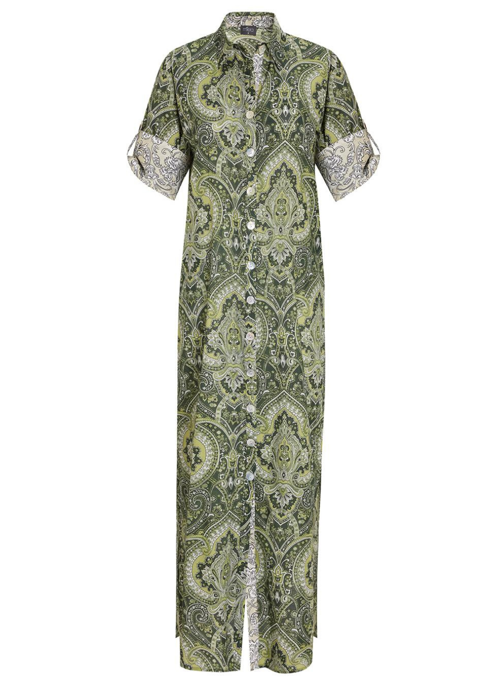Alaçatı Dress Long Paisley Green