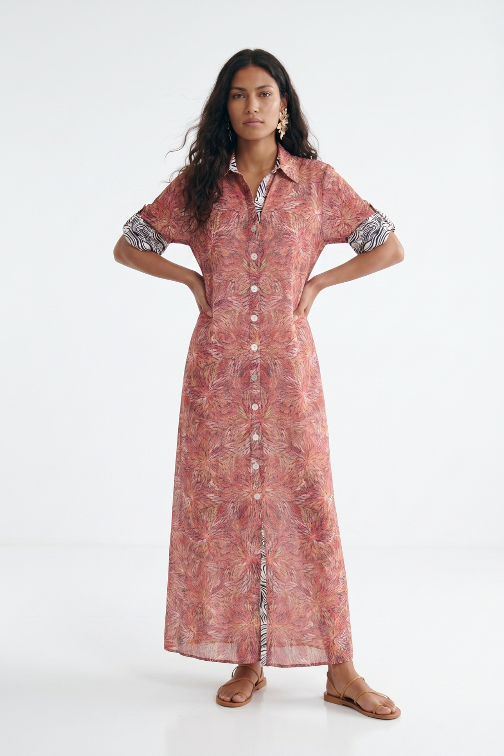 ALAÇATI Dress Maxi Paisley Fireworks